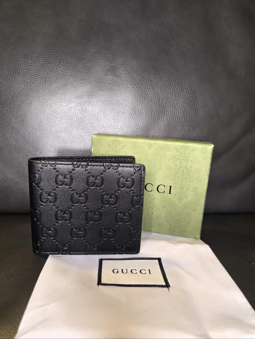 Unbranded Men's Black Embossed Textured Money Clip Wallet